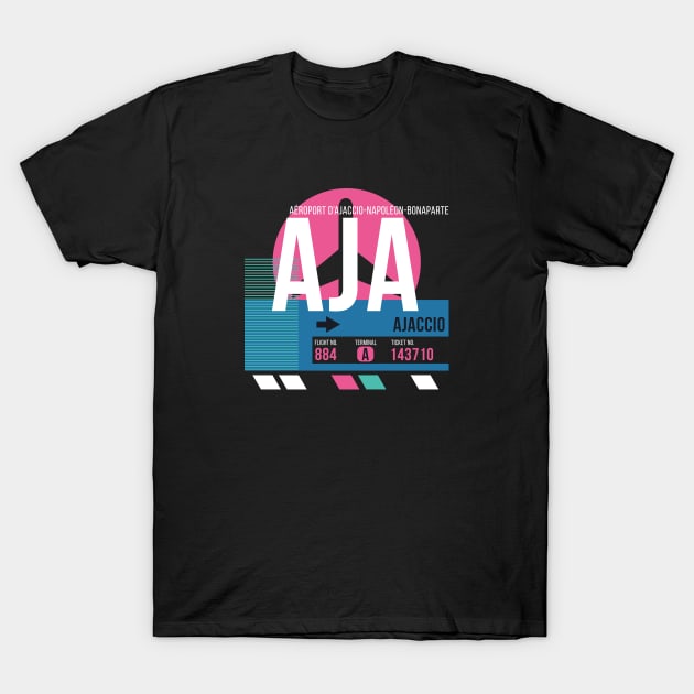 Ajaccio (AJA) Airport // Sunset Baggage Tag T-Shirt by Now Boarding